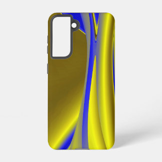 3D Abstract Rainbowart in Gold Yellow Blue Samsung Galaxy S21 Case