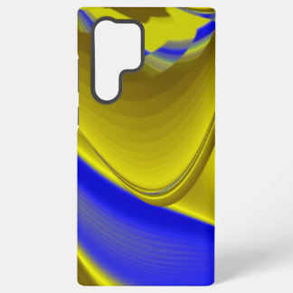 3D Abstract Rainbowart in Gold Yellow Blue Samsung Galaxy S22 Ultra Case