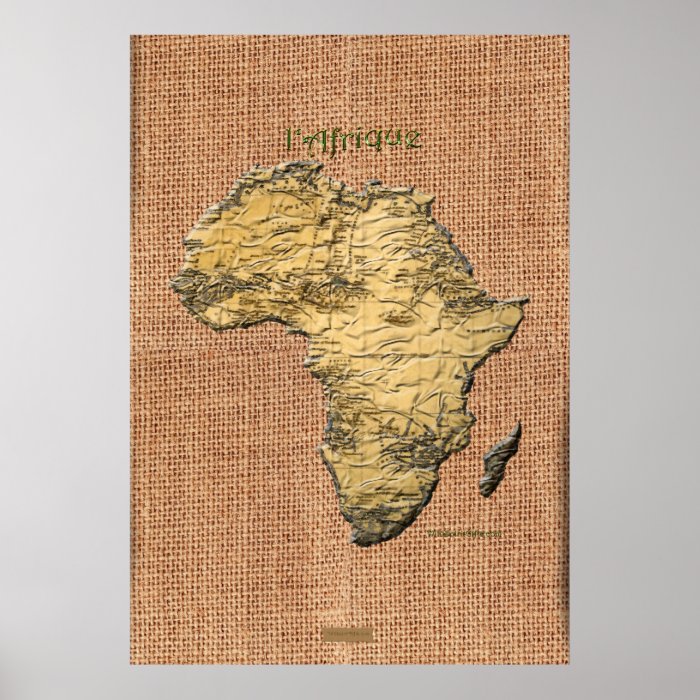 3D AFRICAN MAP Textured Art Poster