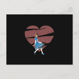 3D Alice & Red Heart Postcard