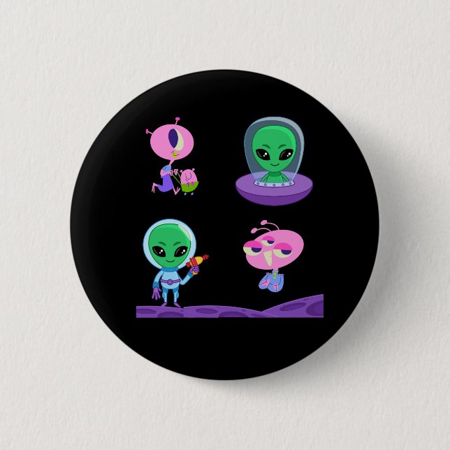 3D Alien Character Design  Button (Front)