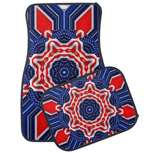 3D American British Friendship Flag Car Floor Mat