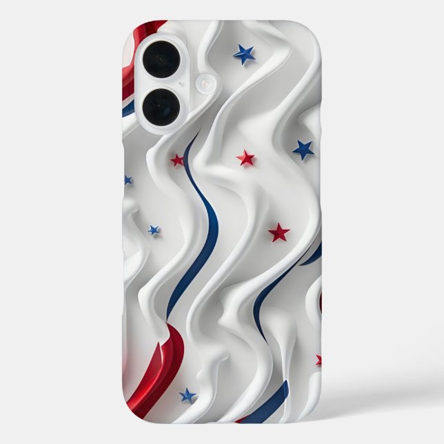 3D American Flag Design Case-Mate iPhone Case (Back)