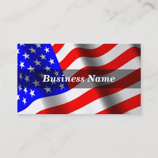 Customizable 3D American Flag (RGB Colors) Business Card