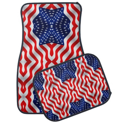 3D American Patriot Flag Car Floor Mat