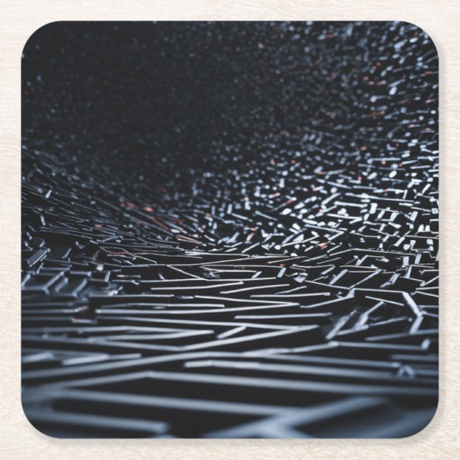 "3D Amoled black background" Square Paper Coaster (Front)