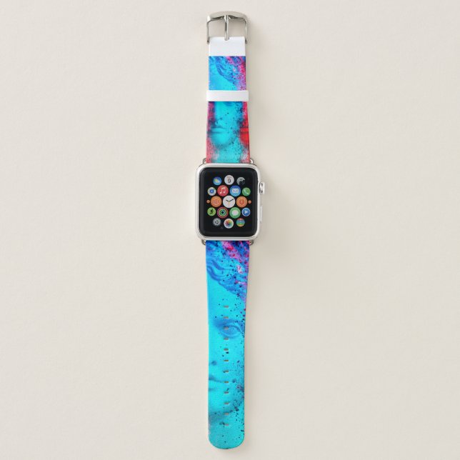 3d anaglyph effect. Covid-mutants. David Apollo. G Apple Watch Band (Front)
