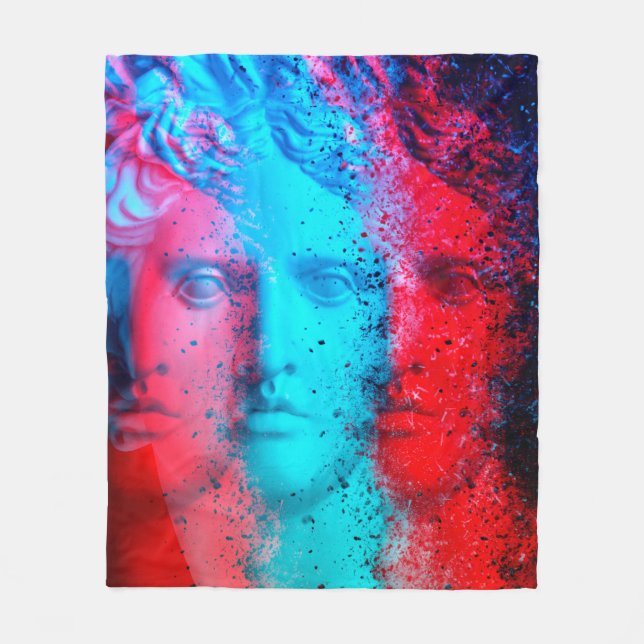 3d anaglyph effect. Covid-mutants. David Apollo. G Fleece Blanket (Front)