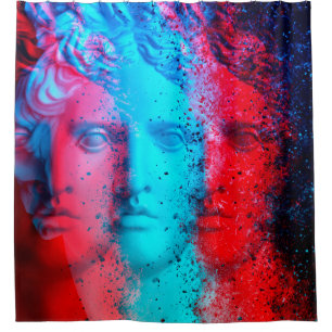 3d anaglyph effect. Covid-mutants. David Apollo. G Shower Curtain