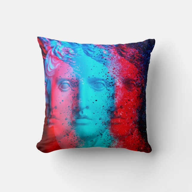 3d anaglyph effect. Covid-mutants. David Apollo. G Throw Pillow (Front)