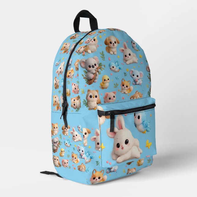 3D animal printed colorful  Backpack (Back Corner Left)