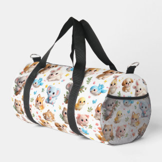 3d animal printed colorful duffle bag
