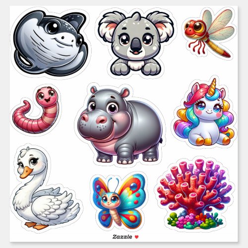 3D Animal Wonderland Sticker Set