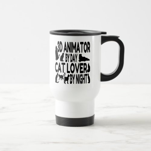 3D Animator Loves Cats Travel Mug