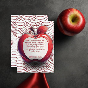 3D Apple of Our Eye Geometric Baby Shower Enclosure Card