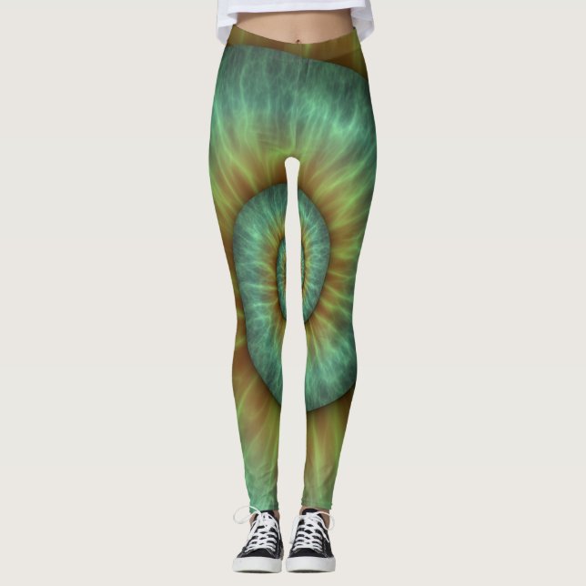 3D Aqua Blue Cubes Geometric Leggings (Front)