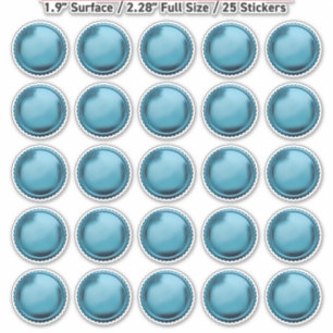 3D Aqua Blue Foil Seal Starburst Award Medal x25 Sticker
