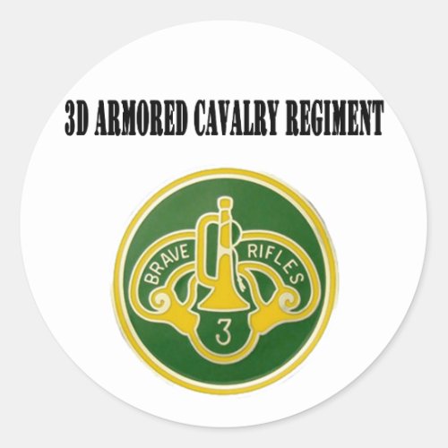 3d Armored Cavalry Regiment Classic Round Sticker