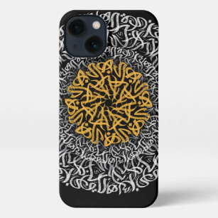 3d art arabic letters black  iPhone 13 case