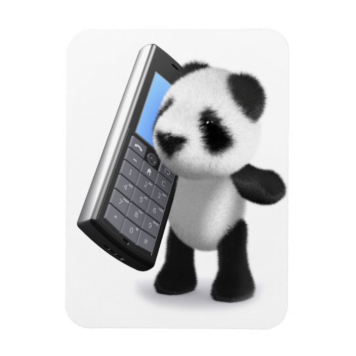 3d Baby Panda Mobile Phone Vinyl Magnets