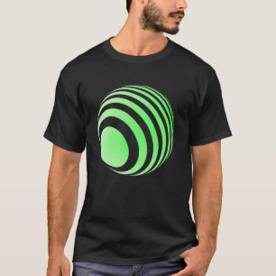 3D ball with green stripes -  T-Shirt