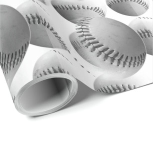 3D Baseballs (black and white) Wrapping Paper