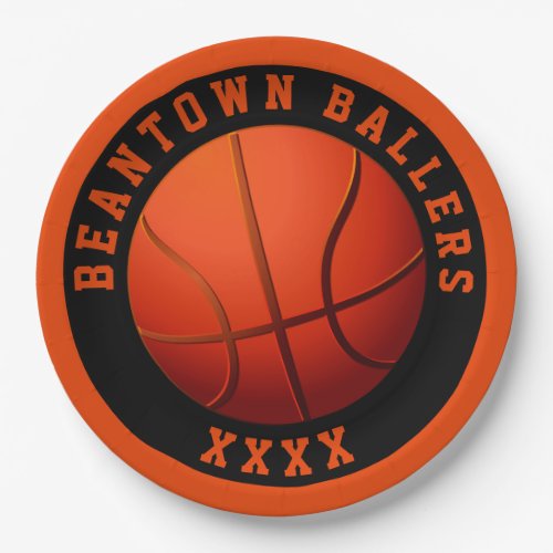 3D Basketball Birthday Personalize Paper Plates