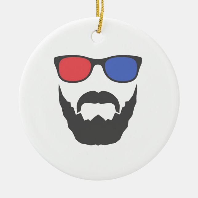 3D beard Ceramic Ornament (Front)