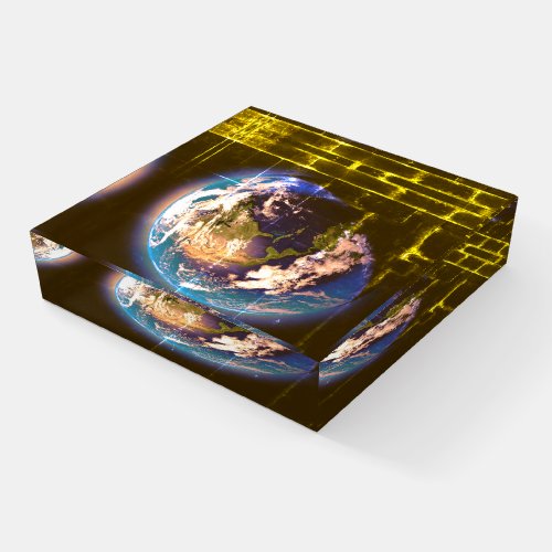 3D beautiful earth old picture Paperweight