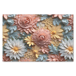 3d Beautiful Pastel Flowers Decoupage Tissue Paper