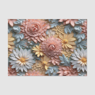 3d Beautiful Pastel Flowers Decoupage Tissue Paper