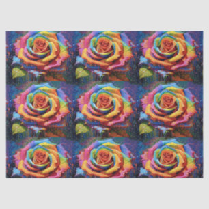 3d Beautiful Rainbow Rose Decoupage Tissue Paper