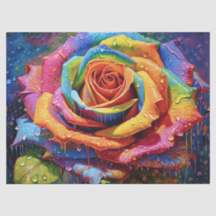 3d Beautiful Rainbow Rose Decoupage Tissue Paper