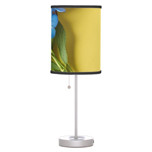 3D Big Blue forget_me_nots on yellow background Table Lamp