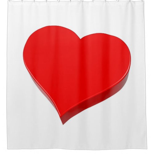 3D Big red Heart Shower Curtain