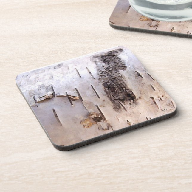 3D Birch Bark Drink Coaster (Left Side)