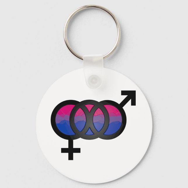 3D Bisexual Symbol Keychain (Front)