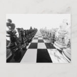 3d Black And White Chess Board Postcard at Zazzle