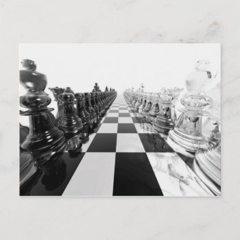 3d Black And White Chess Board Postcard by Hodge_Retailers at Zazzle