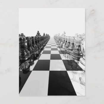3d Black And White Chess Board Postcard by Hodge_Retailers at Zazzle
