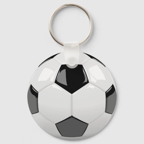 3D black and white soccer ball Keychain