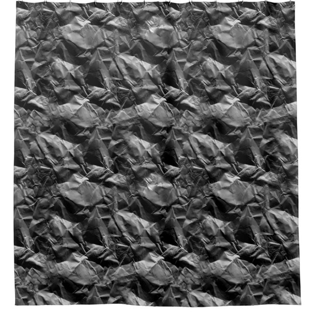 3d Black Rough Texture Paper Pattern Design  Shower Curtain (Front)