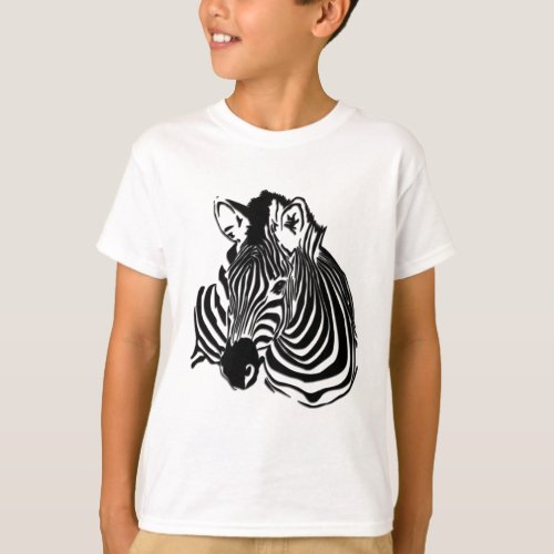 3D Black  White Zebra Head for Animal Lovers T_Shirt