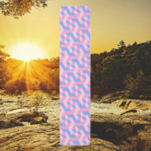 3D Block Trans Pride Chiffon Scarf: Pink & Blue Scarf