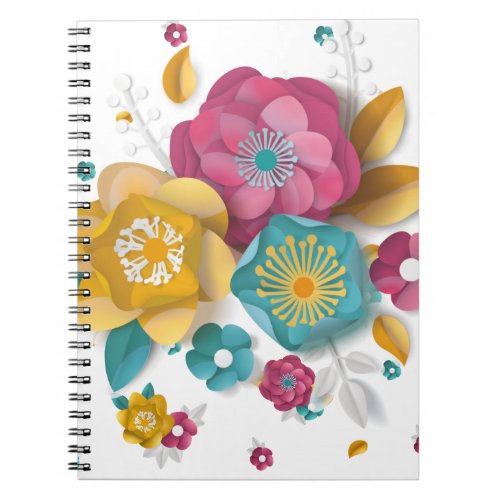 3D Blooming Flower Circle Bouquet Paper  Notebook