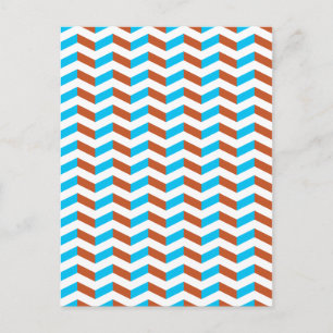 3D blue and red chevron Postcard