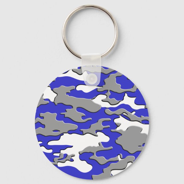 3d blue camo keychain (Front)