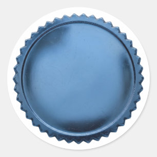 3D Blue Foil Seal Starburst Excellence Award Medal