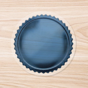 3D Blue Foil Seal Starburst Excellence Award Medal