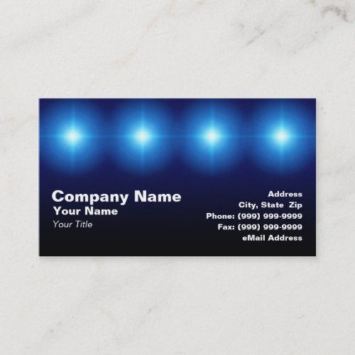 3D Blue Lights Business Card Templates